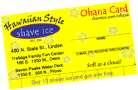 Punch card created for Hawaiian Style Shave Ice